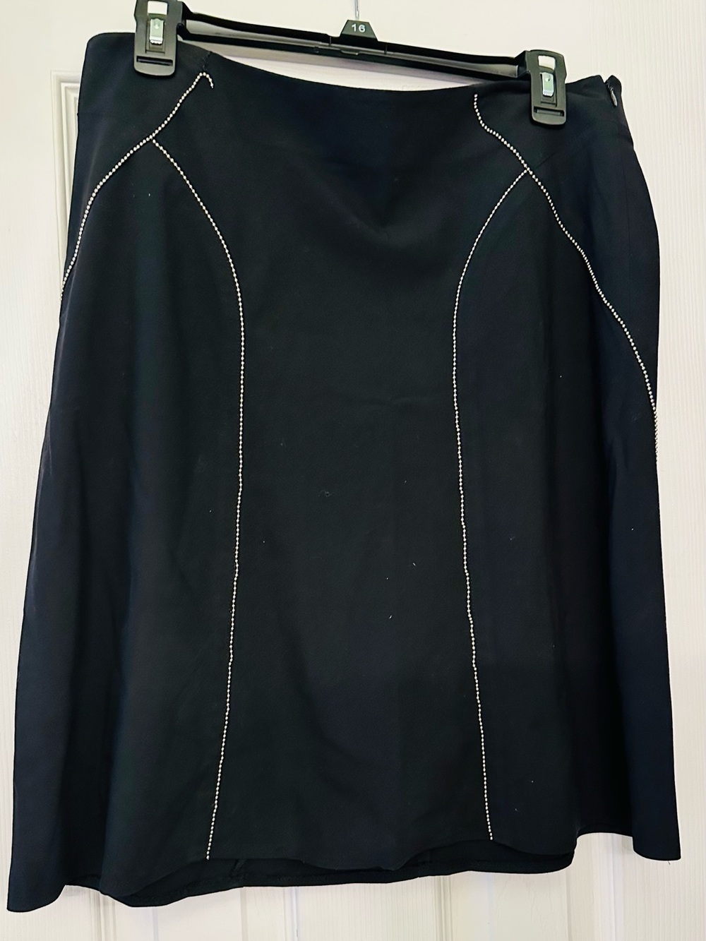 The Limited Black A-Line Skirt with Contrast Stitching